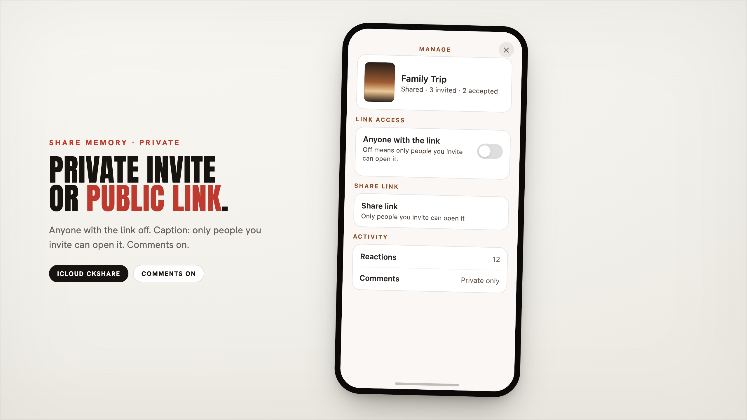 Pressbook Manage sharing with Anyone with the link off for private invites